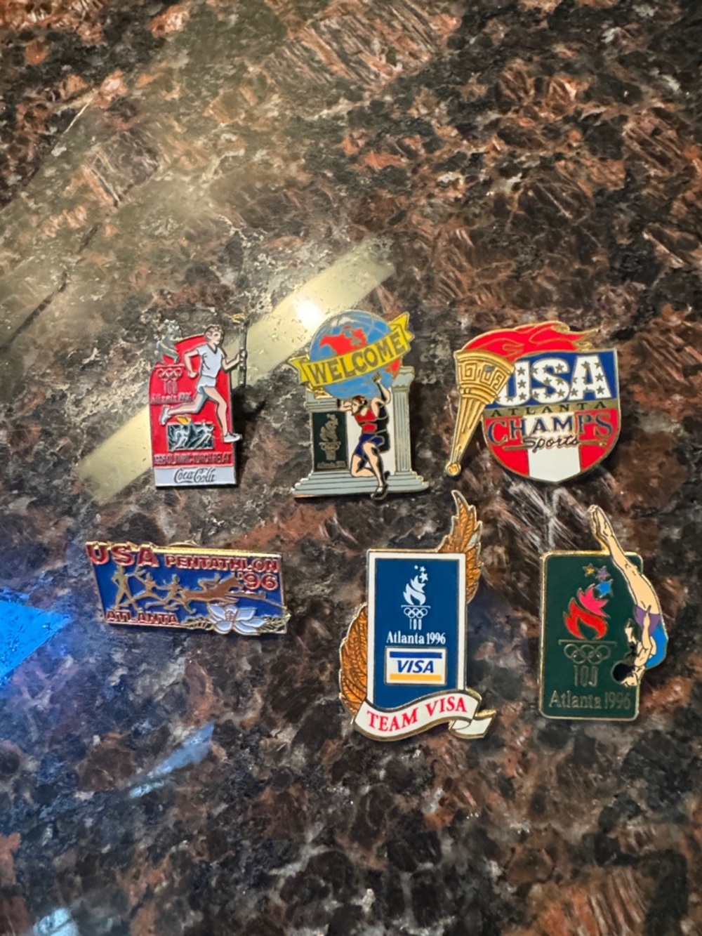 Atlanta 1996 Olympic Pin Lot - Team Visa & USA Pins